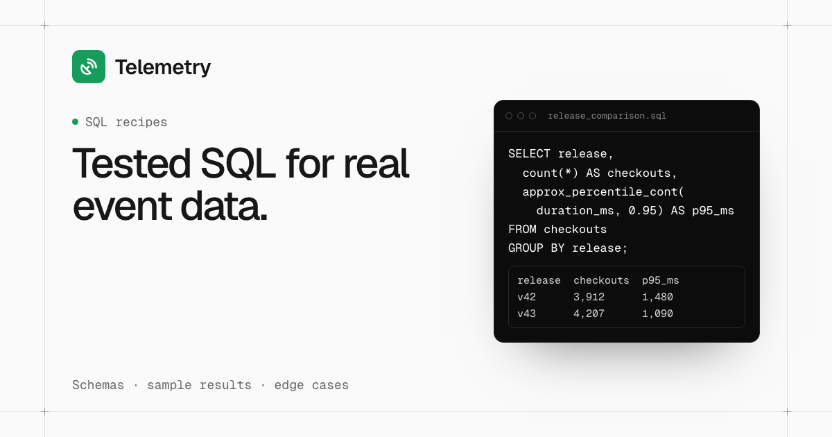 Browser SQL Playground for Structured Events | Telemetry